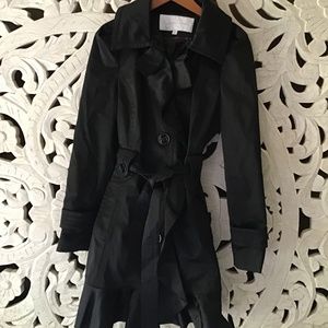 Black Trench Coat w/Ruffles